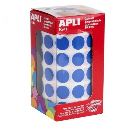 Apli Gomets Redondos 15mm Azul en Rollo